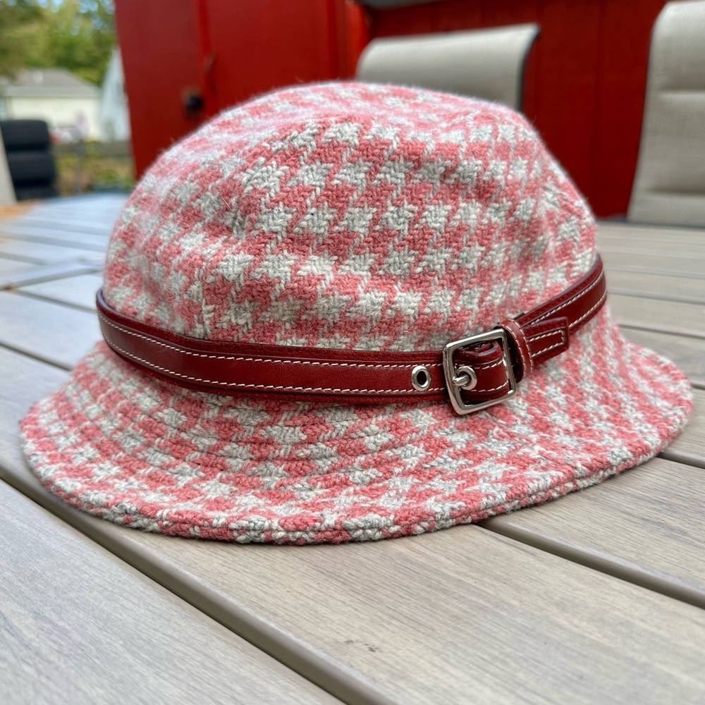 Coach Vintage Avant Garde Houndstooth Wool Bucket Hat - Size M/L